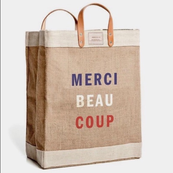 Clare V Handbags - Clare V burlap shopping bag NWT